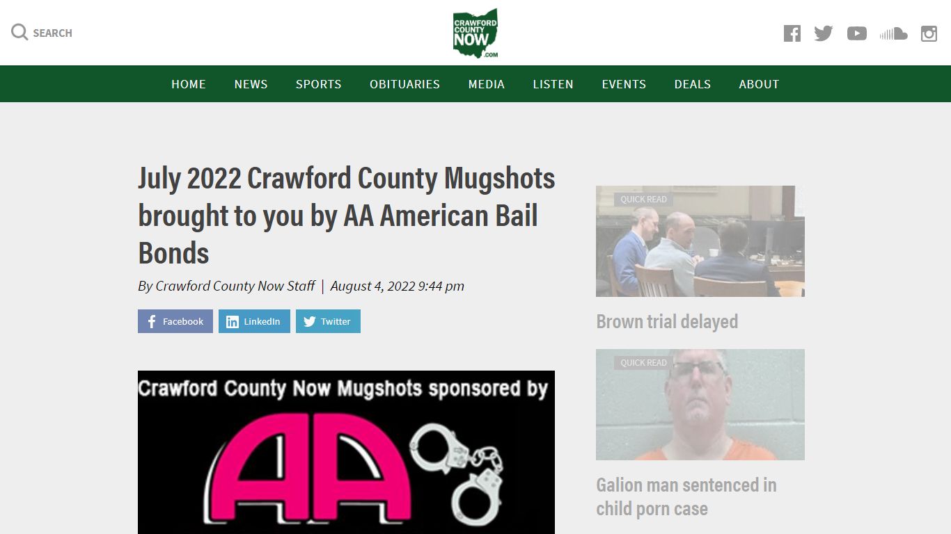 July 2022 Crawford County Mugshots brought to you by AA American Bail ...